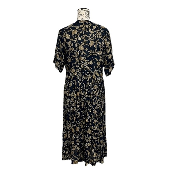 Vintage Maxi Floral Prairie Dress Paisley Peasent Modest Mature Cottegecore L - Picture 4 of 7